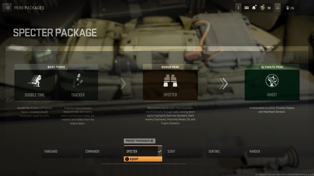 Spectre Perk Package 