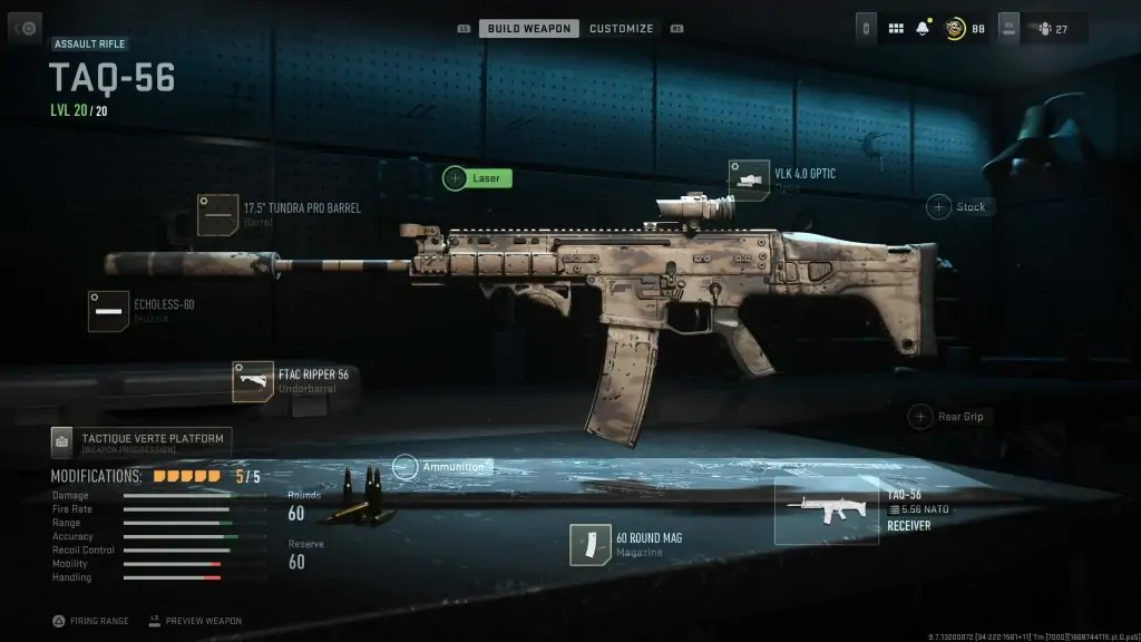 TAQ 56 Warzone 2 Gunsmith