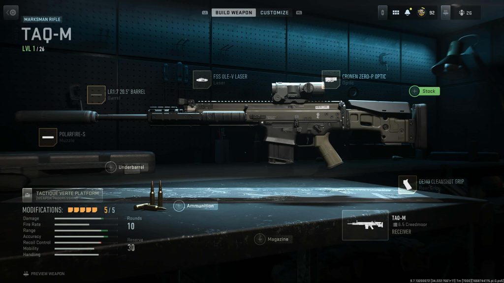 TAQ M Warzone 2 Gunsmith