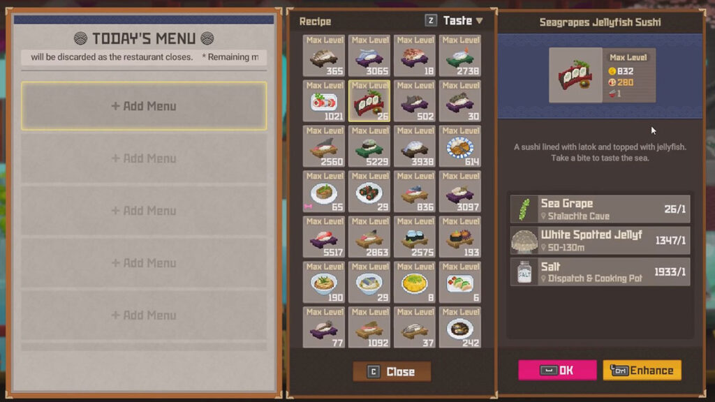 Sushi aux méduses aux raisins de mer