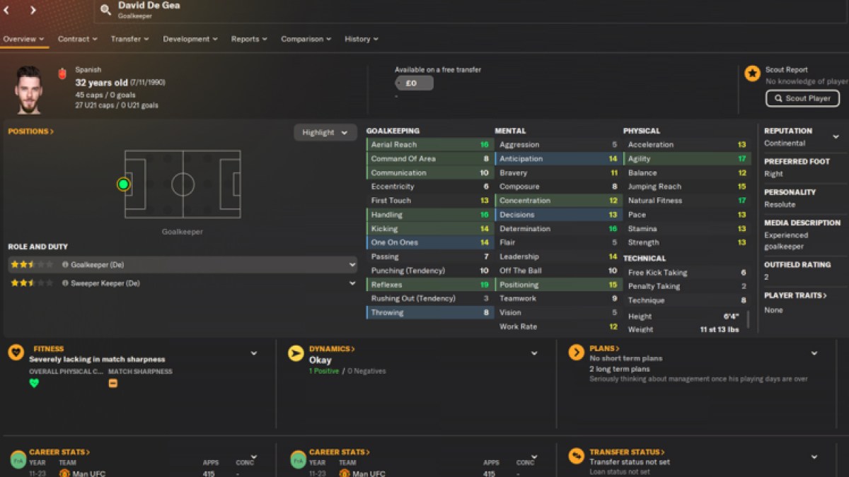 Football Manager 2024 Transfert Gratuit De Gea