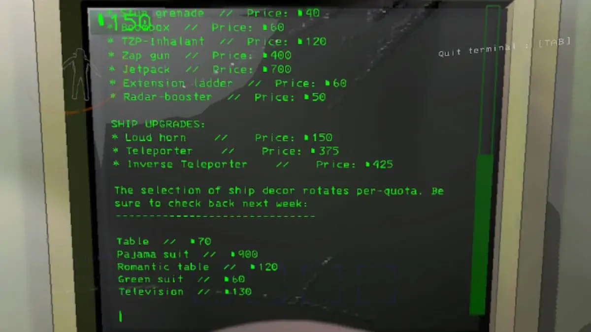 Comment déplacer des meubles dans le terminal de Lethal Company