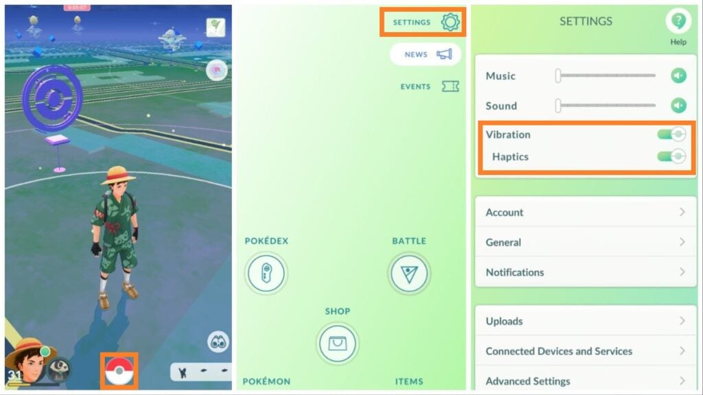Pokemon Go, haptique