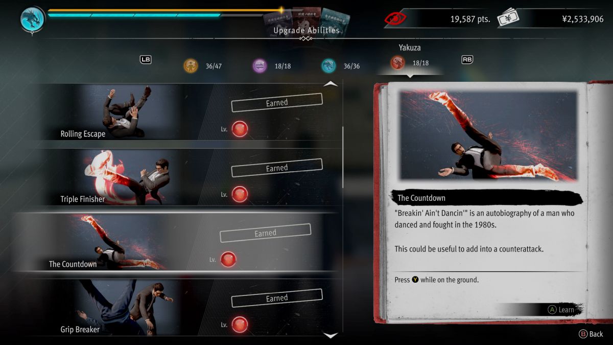 Comme un dragon Gaiden Compte à rebours Déplacez le style Yakuza