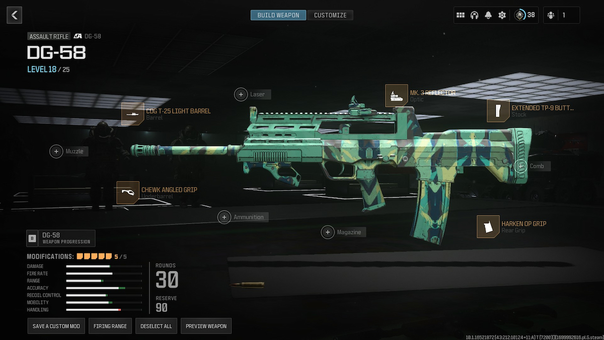Équipement Mw3 Dg 58