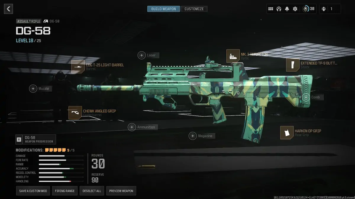 Équipement Mw3 Dg 58