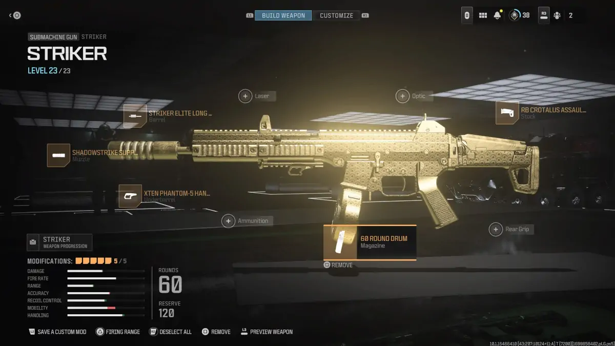 Meilleur build Striker dans MW3 : pièces jointes, chargement et avantages
