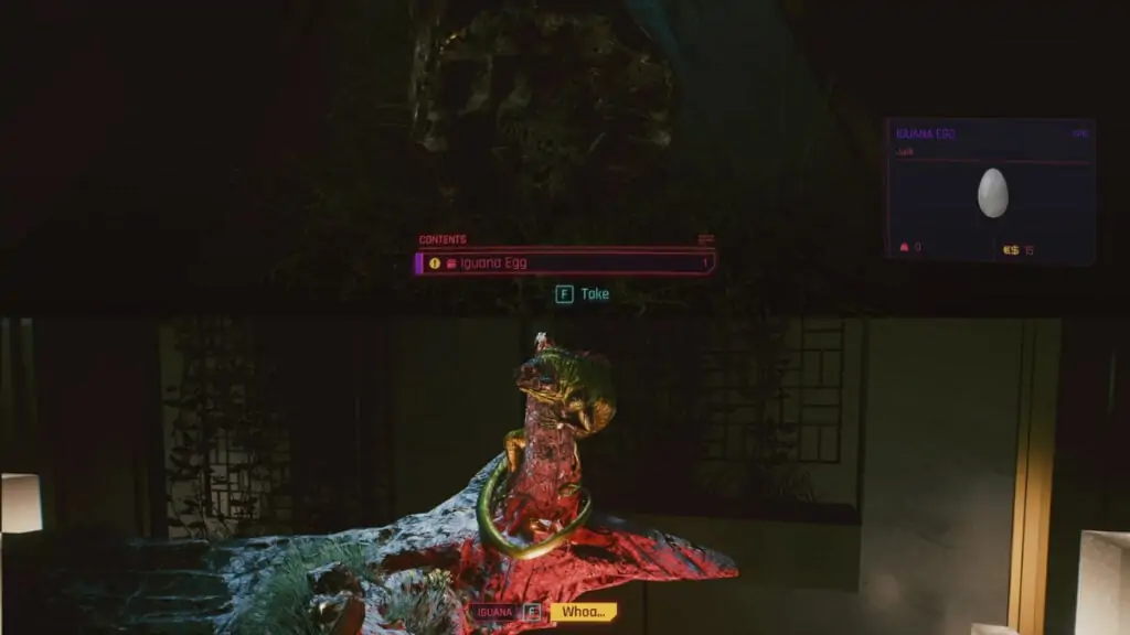 cyberpunk 2077 iguane de compagnie
