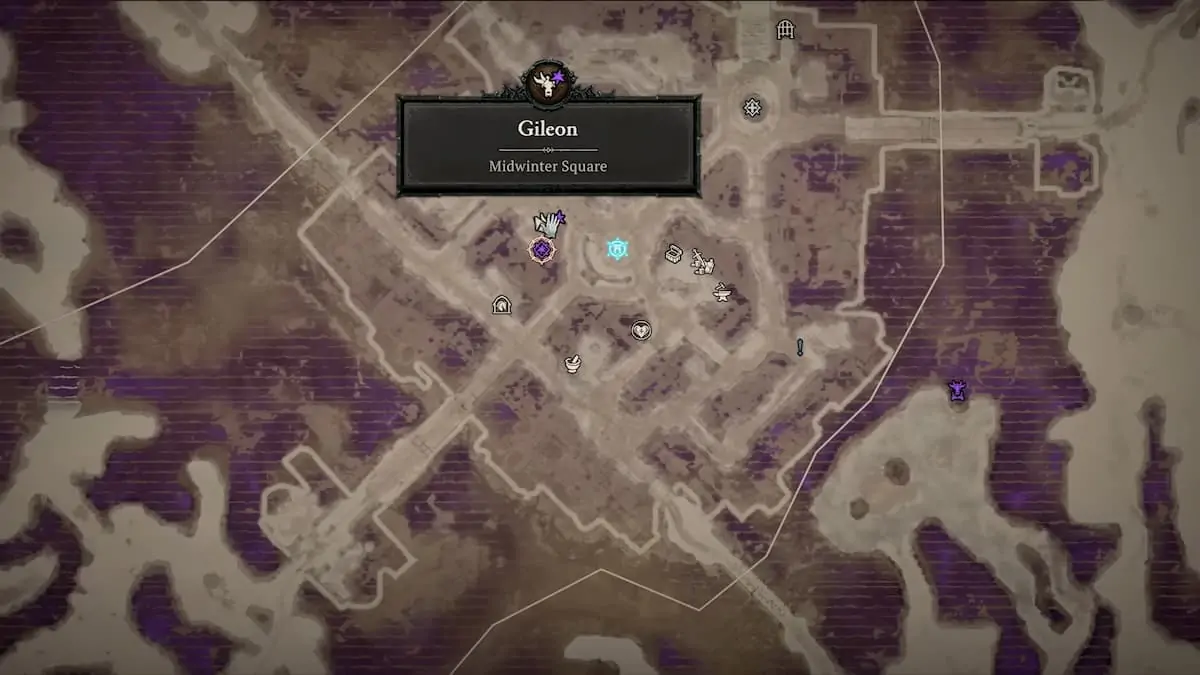 Carte de localisation de Diablo 4 Gileon