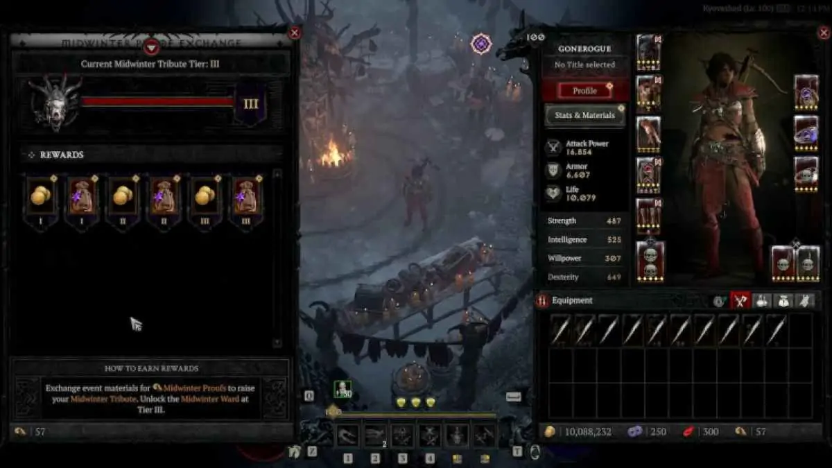 Mise à niveau du niveau carré de Diablo 4 Midwinter