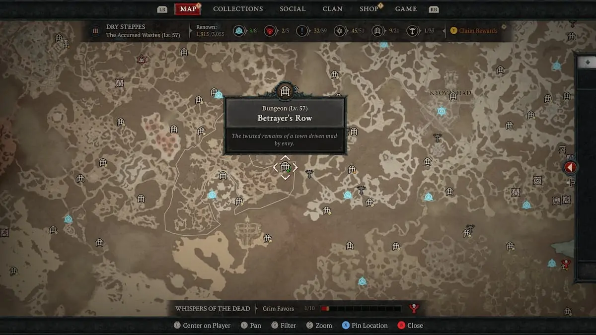 Emplacement du Fléau de la Terre de Diablo 4
