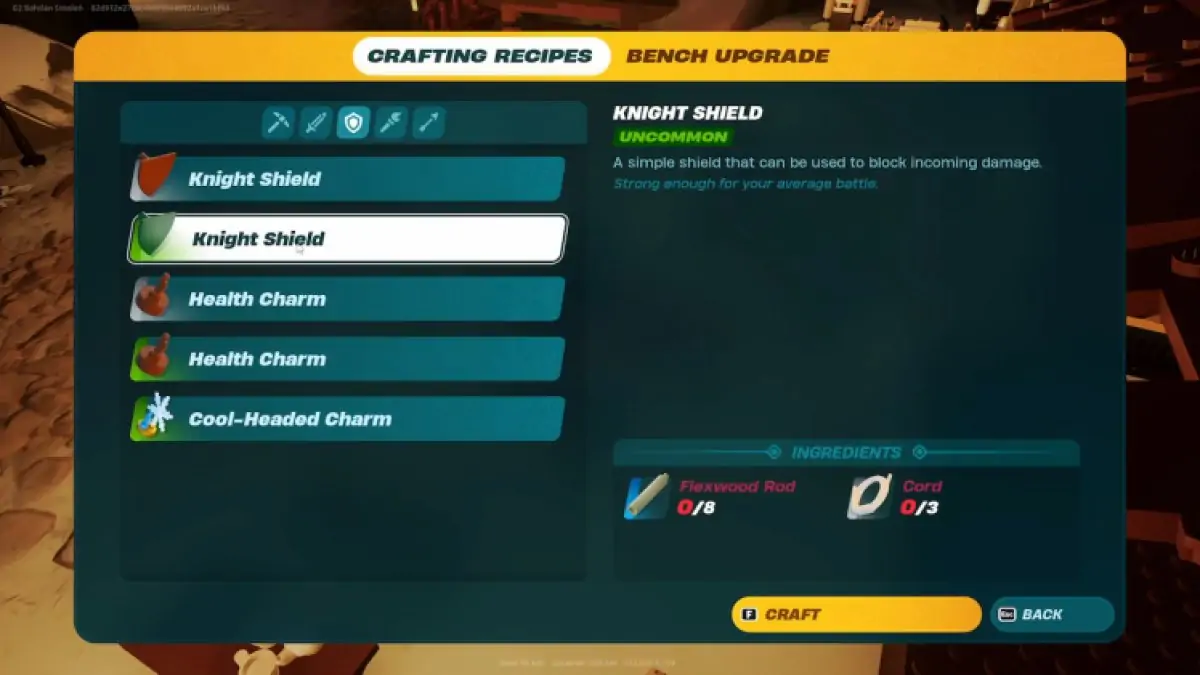 Recette de Bouclier de Chevalier Lego Fortnite