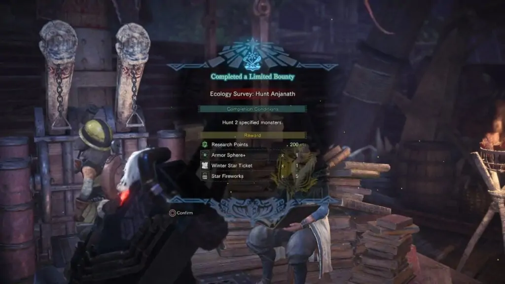Le joueur obtient un ticket Winter Star dans Monster Hunter World