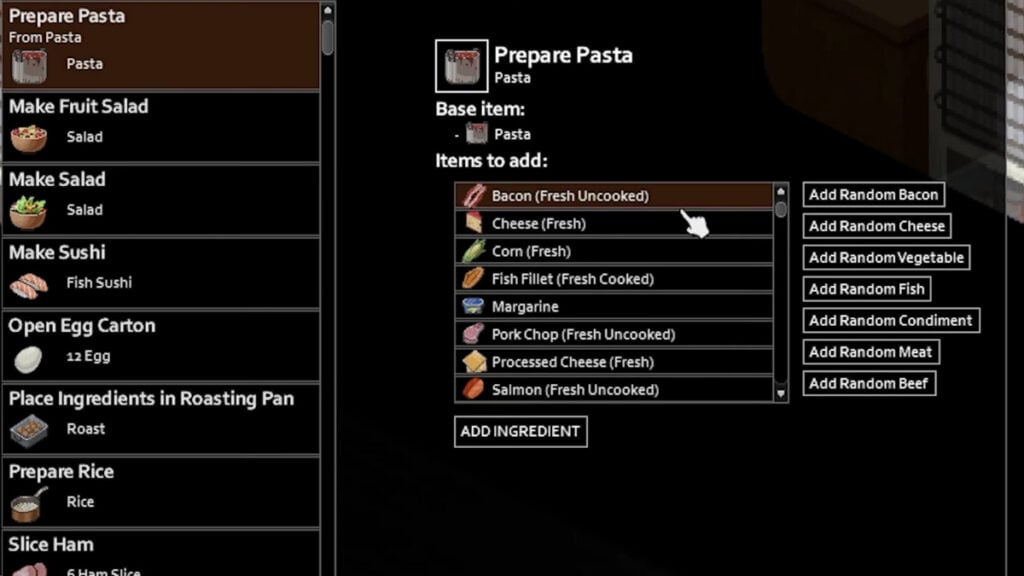 recette du projet zomboïde