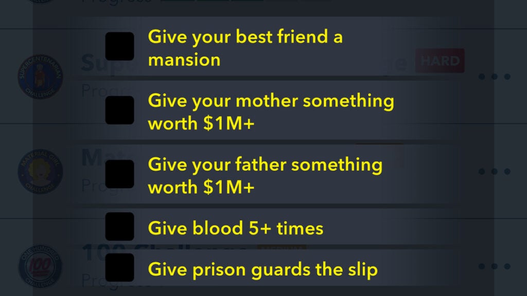 C'est donner des tâches de défi dans BitLife