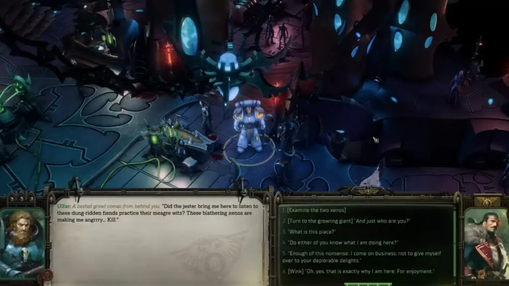 Recrutement du compagnon Space Wolf Ulfar dans Warhammer 40k: Rogue Trader