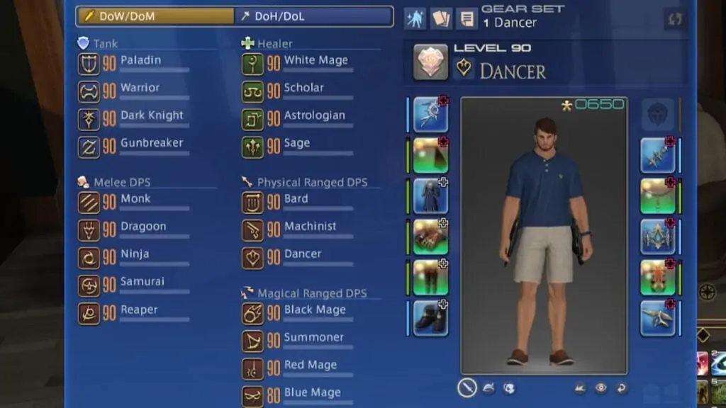 Emplois FFXIV DoW