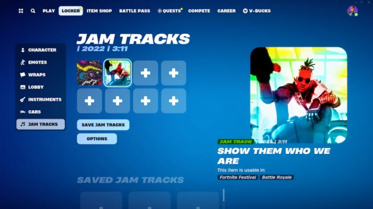 Comment exécuter le casier d'émotes Fortnite Festival Jam