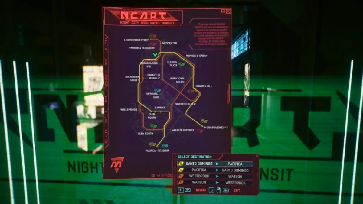Comment utiliser le système de métro dans Cyberpunk 2077 Transit