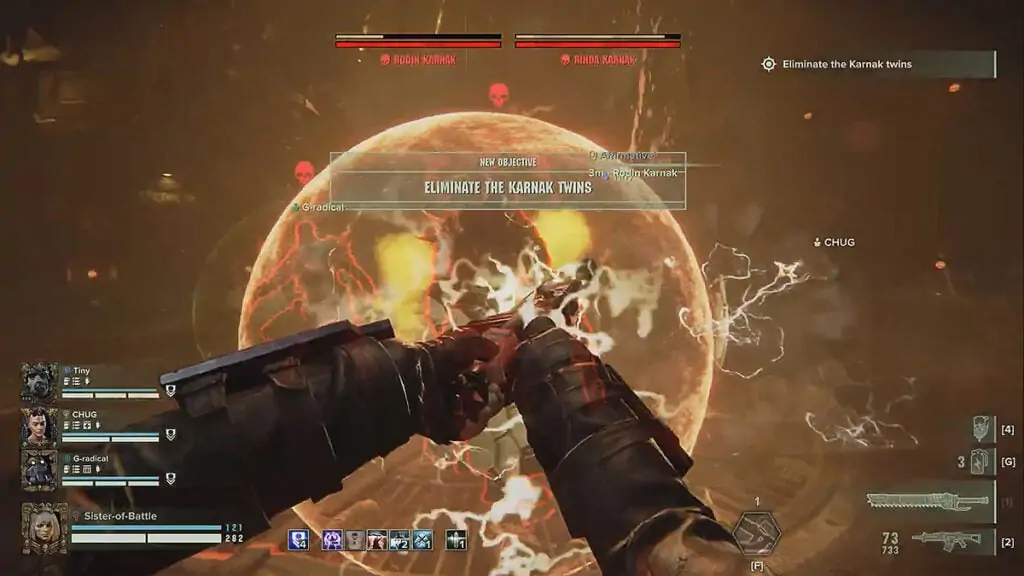 Darktide : informations et phases de combat contre les boss en mode difficile des jumeaux de Karnak