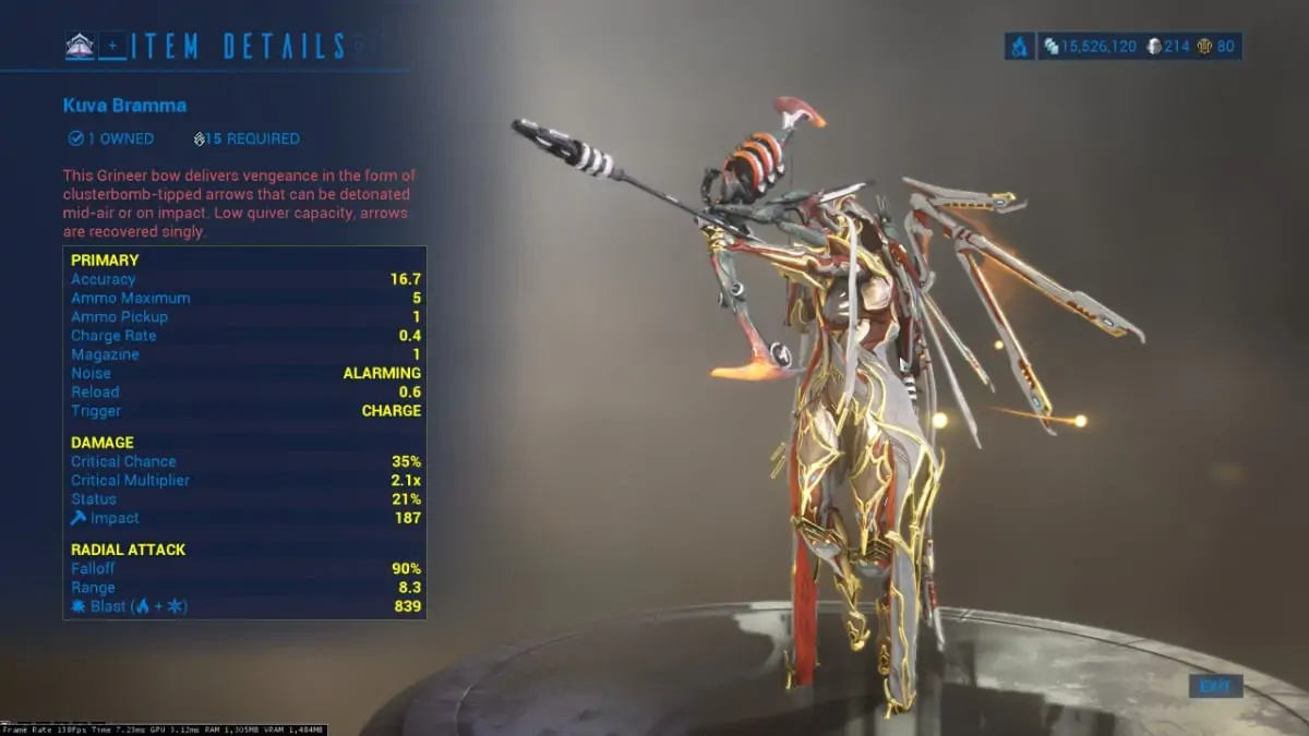 De Bramma dans Warframe