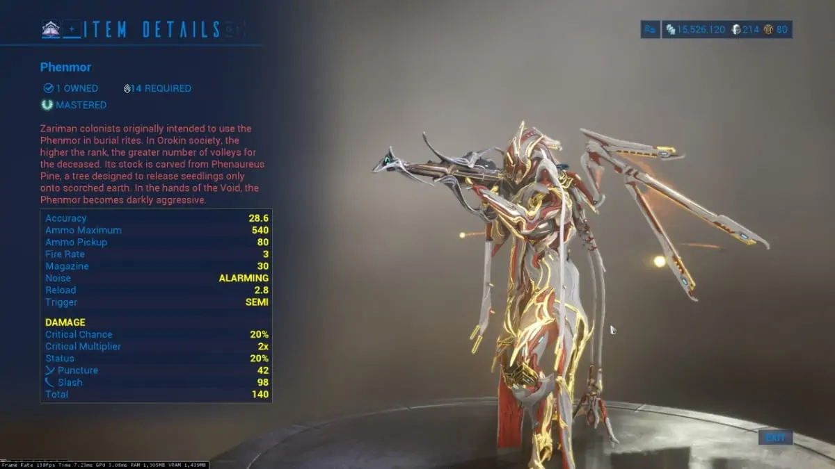 Phenmor dans Warframe