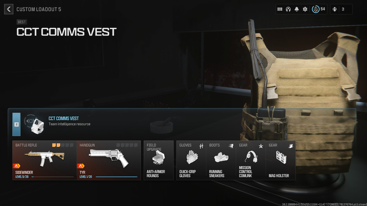 Équipement Mw3 Sidewinder