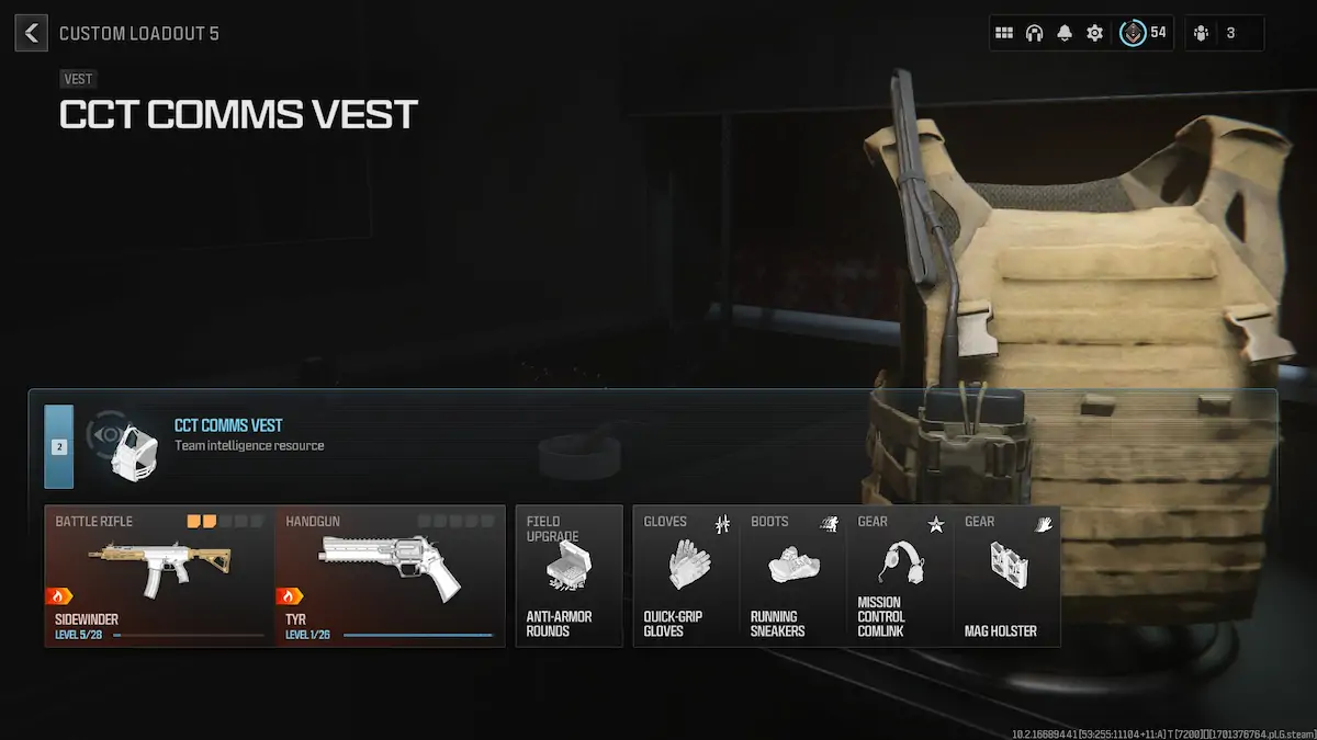 Équipement Mw3 Sidewinder