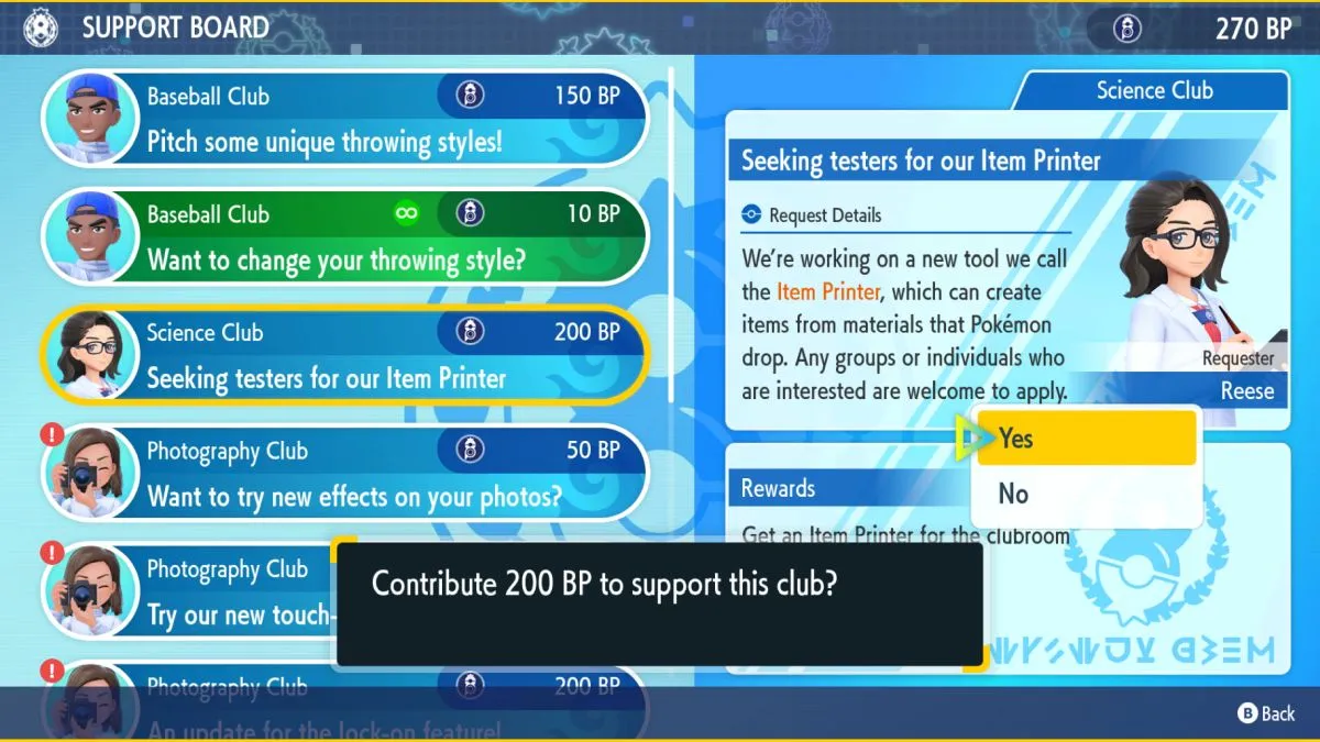 Demande du Club Scientifique du Disque Pokémon Écarlate et Violet Indigo