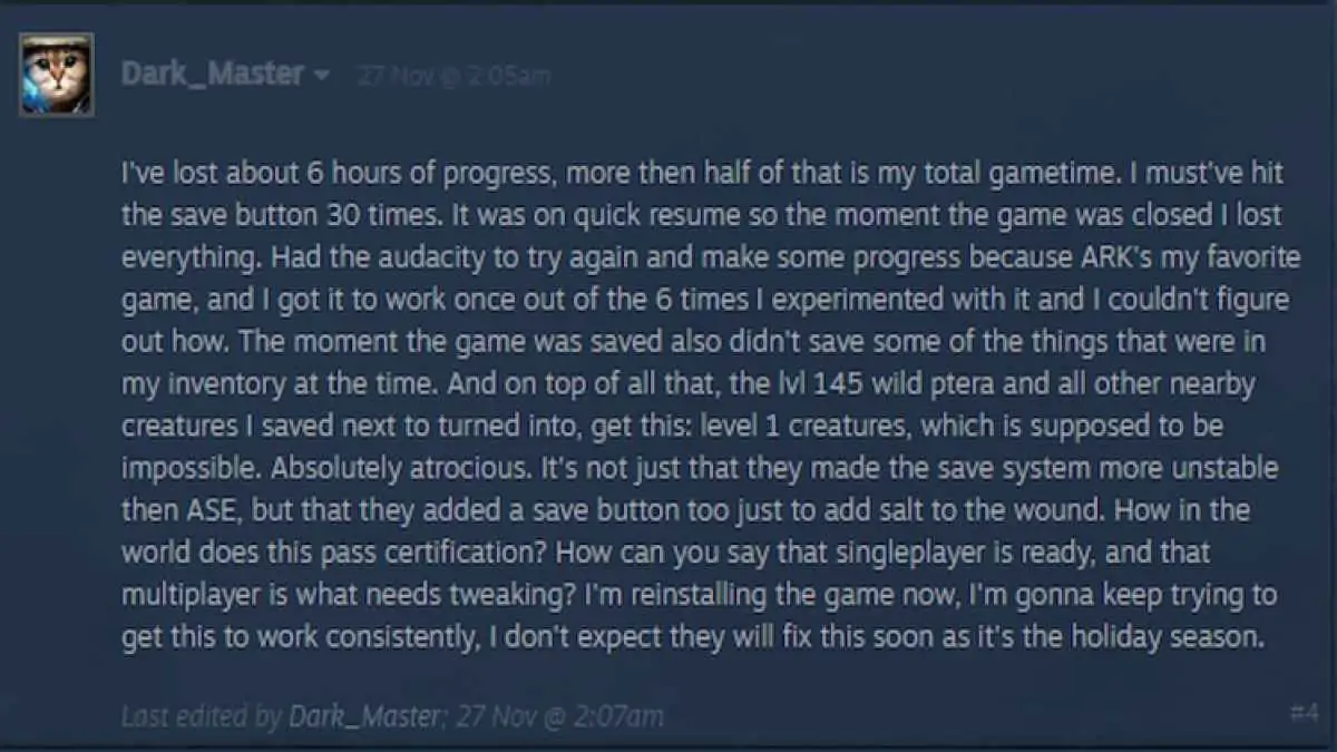 Joueur élevé de Upset Ark Survival