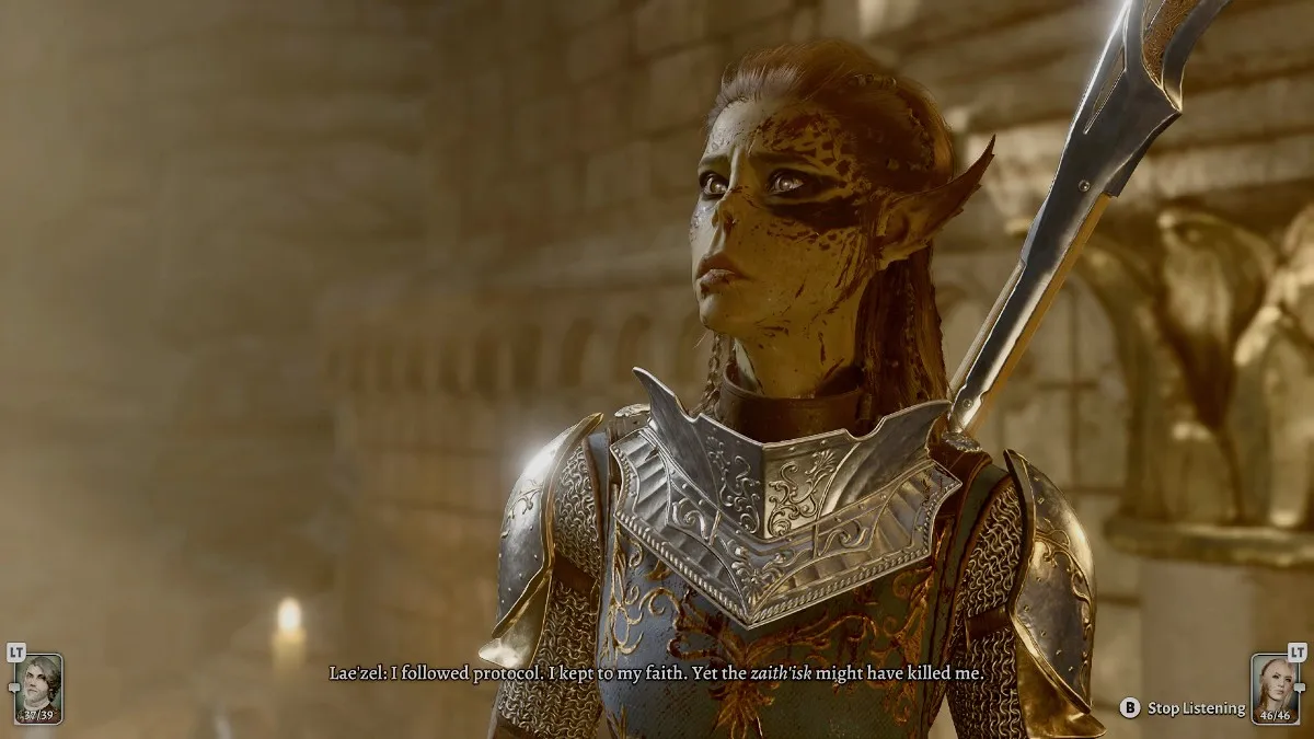 Baldur's Gate 3 : Devriez-vous laisser Lae'zel entrer dans le Zaith'isk ?