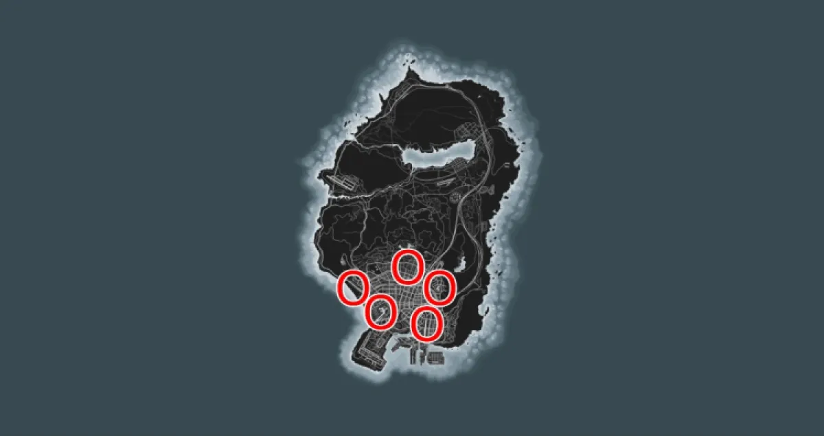 Carte de localisation des chats de Gta Online