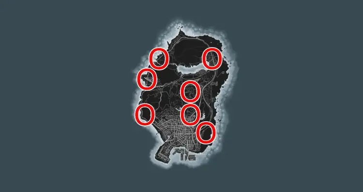 Carte de localisation des lapins de Gta Online
