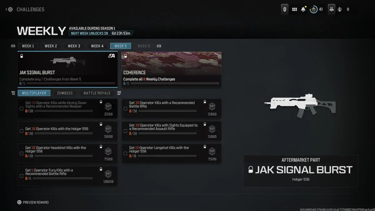 Mw3 comme une rafale de signal