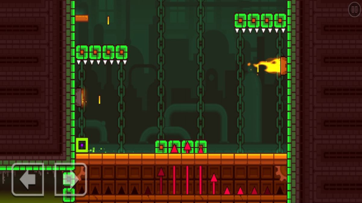 Collecter des pièces de monnaie dans le feu dans le trou dans Geometry Dash (1)