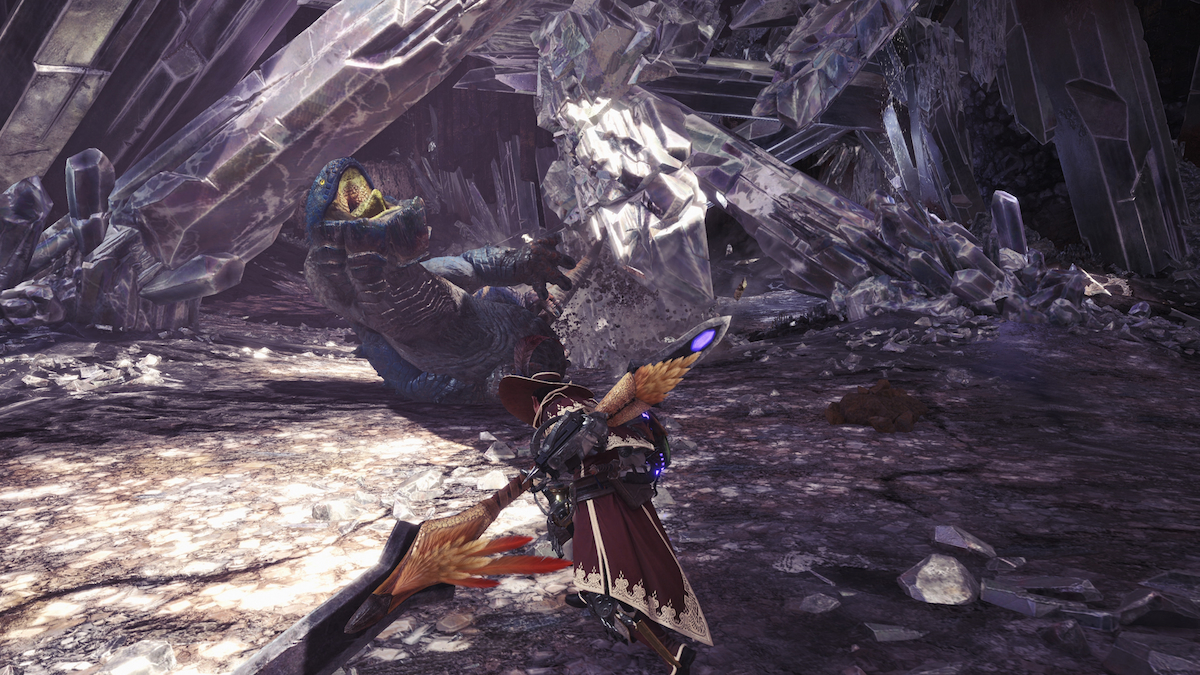Monster Hunter World combattant un monstre1