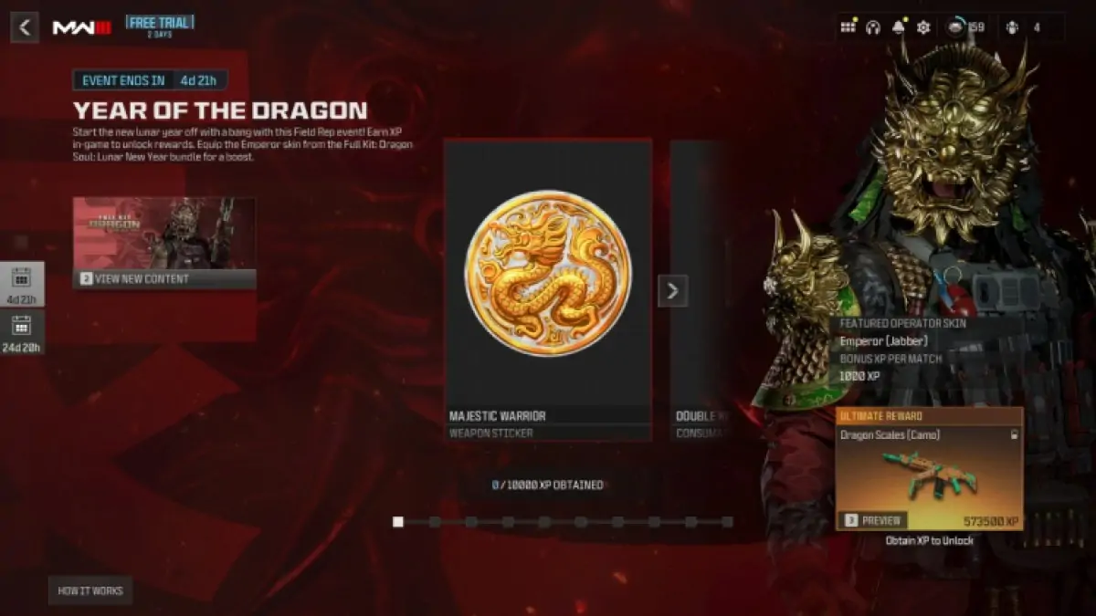 Événement Call Of Duty Modern Warfare 3 Année du Dragon