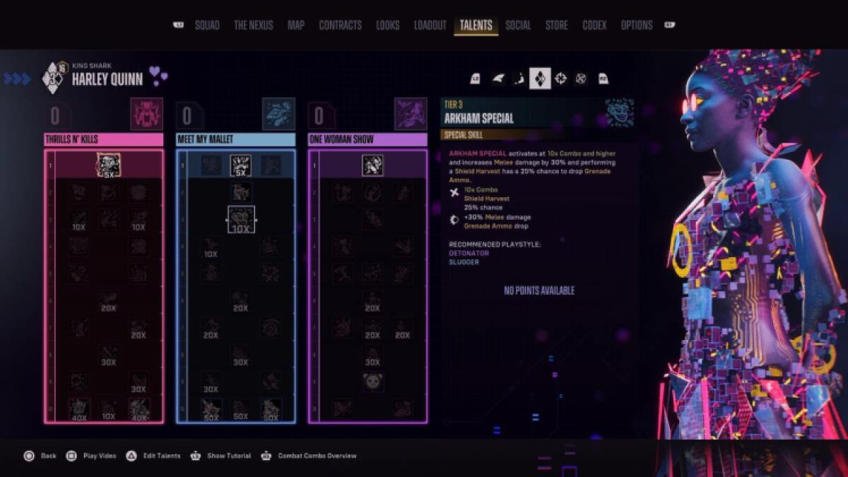 Grenades grâce aux talents de Squad Kill The Justice League