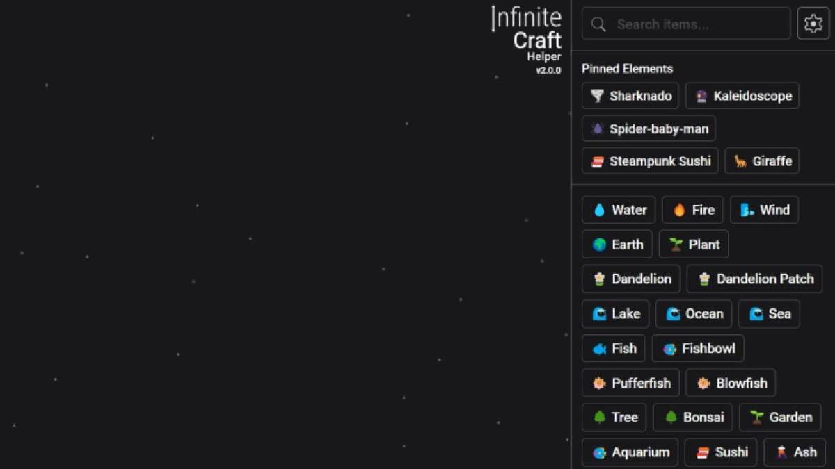 Comment épingler des éléments dans Infinite Craft