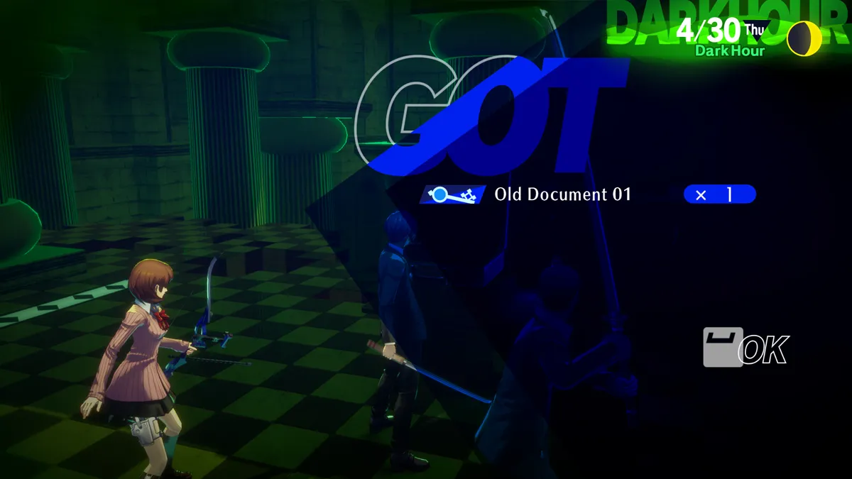 Persona 3 Recharger le premier ancien emplacement du document