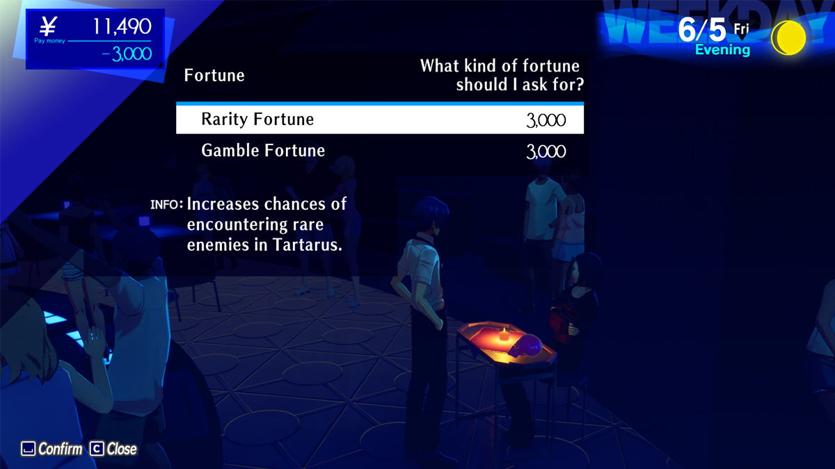 Persona 3 Recharger Fortune Teller 1