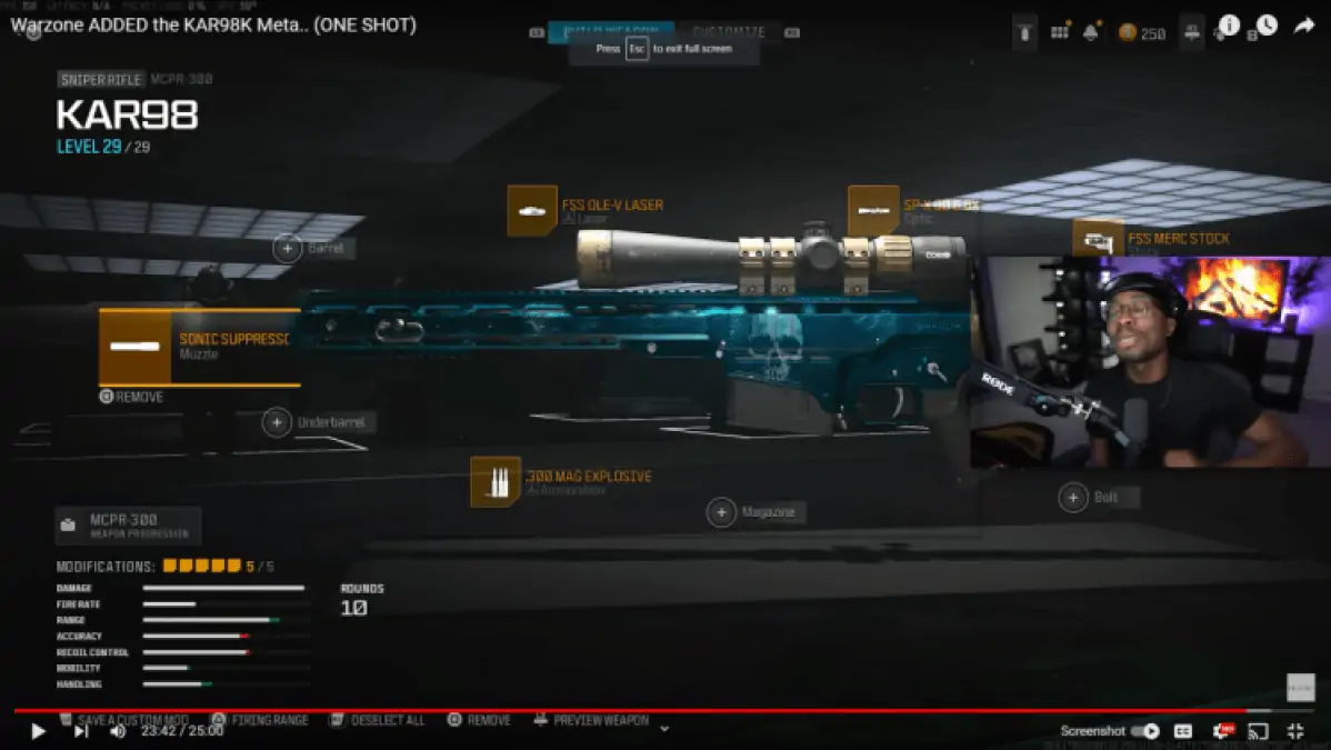 Meilleur équipement MW3 Warzone de type Kar98k