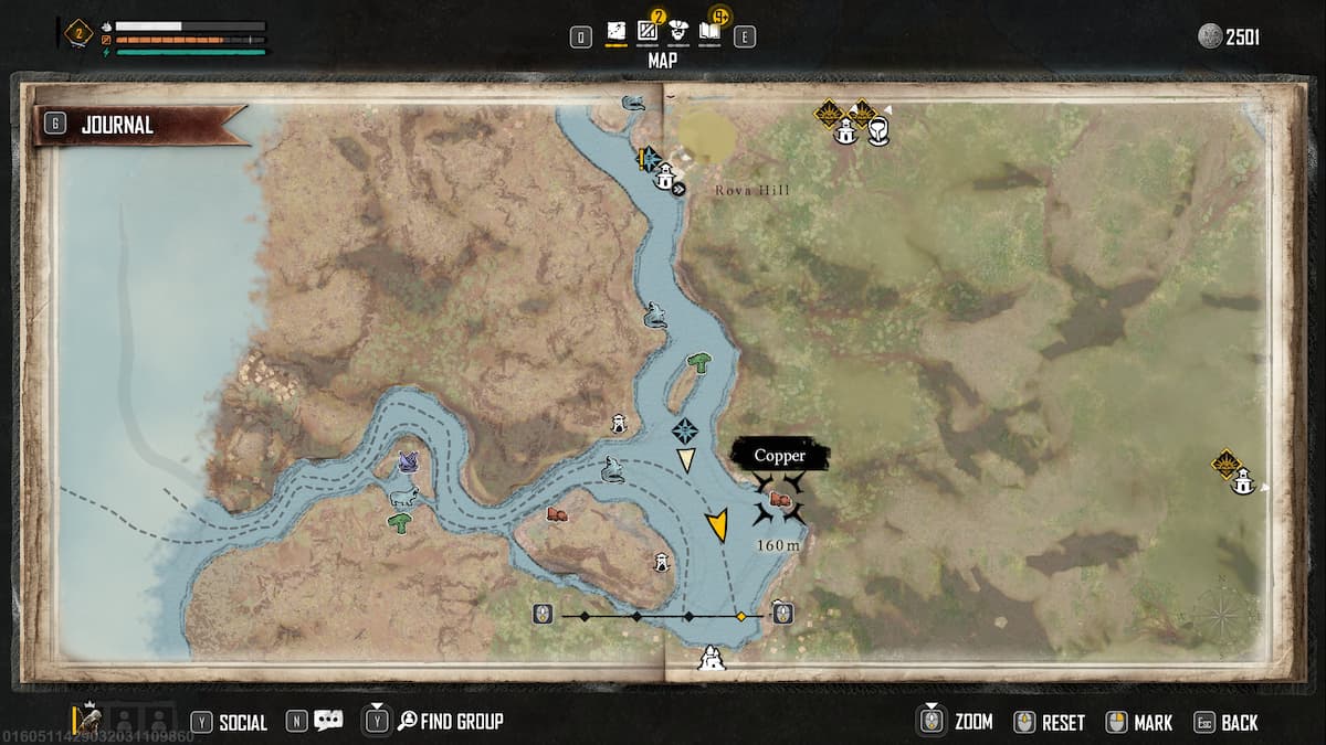 Emplacement du minerai de cuivre Skull And Bones