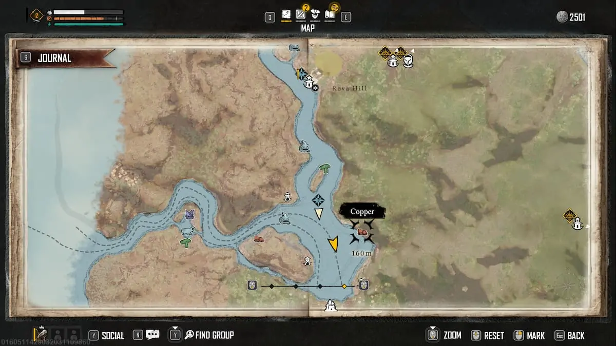 Emplacement du minerai de cuivre Skull And Bones
