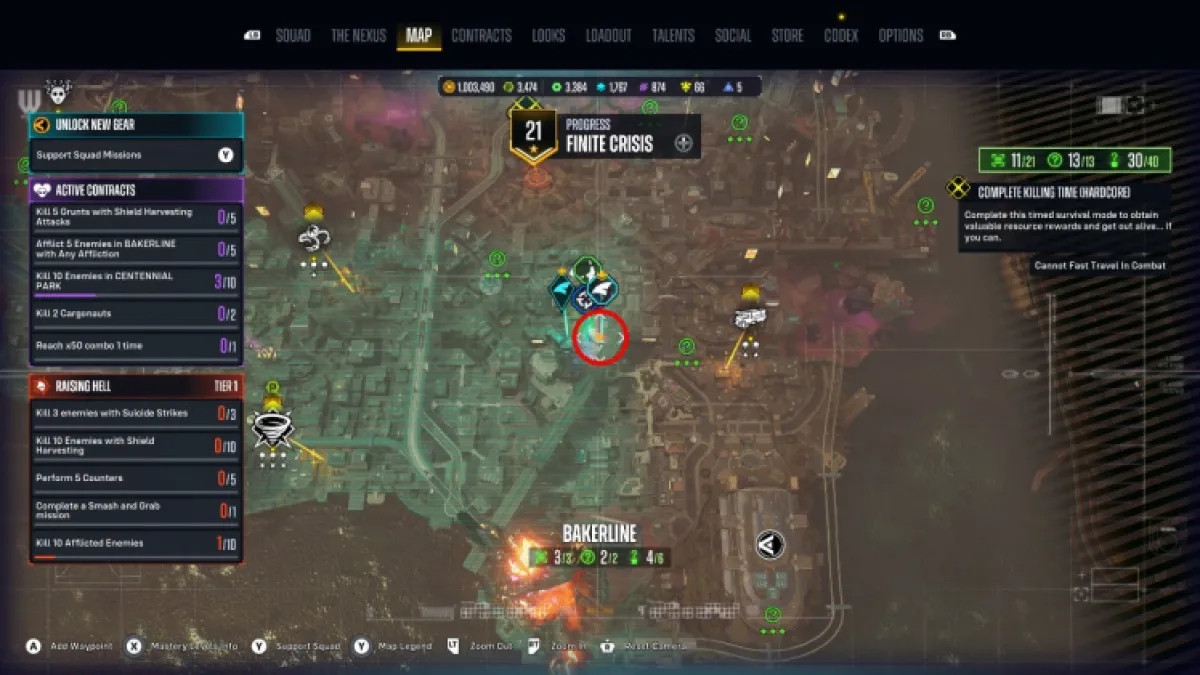 L'emplacement de la carte Batman Experience Suicide Squad Kill The Justice League