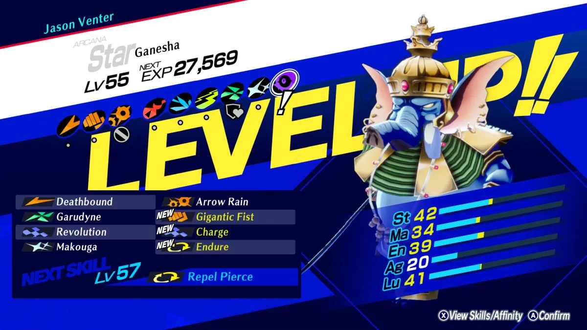 Persona 3 Reload Fuse Ganesha Apprentissage Endure Compétence