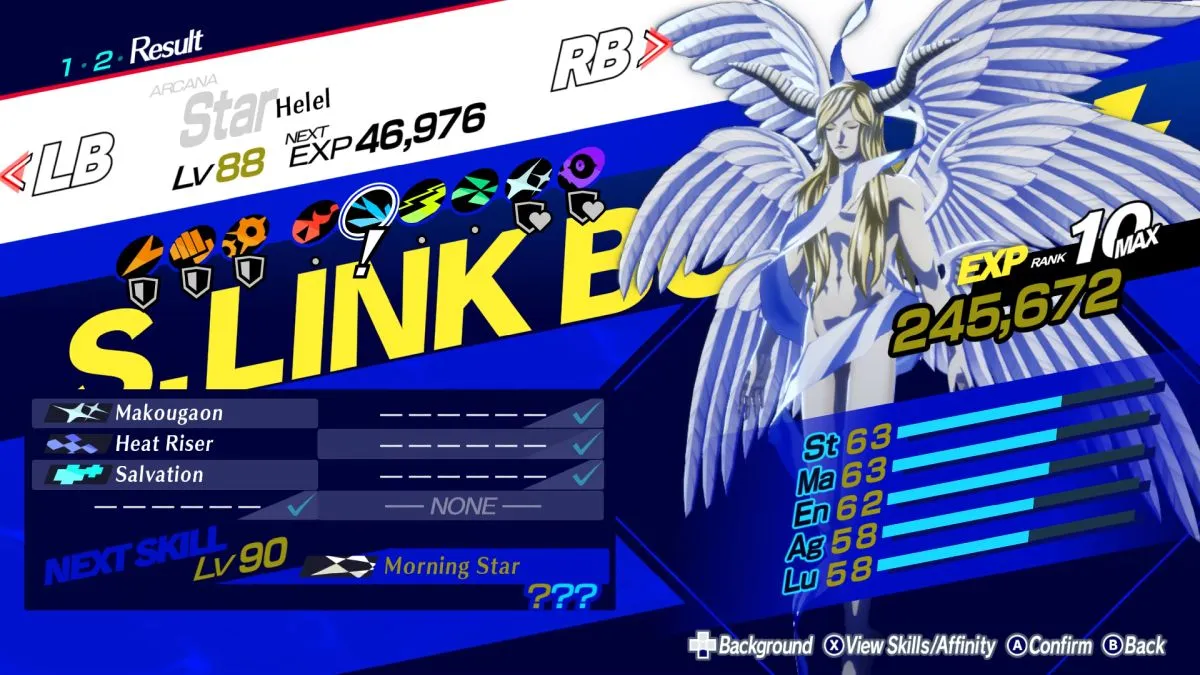Statistiques de départ de Persona 3 Reload Fuse Helel