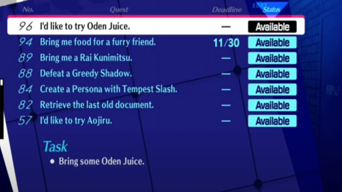 Vouloir recharger Oden Juice Persona 3