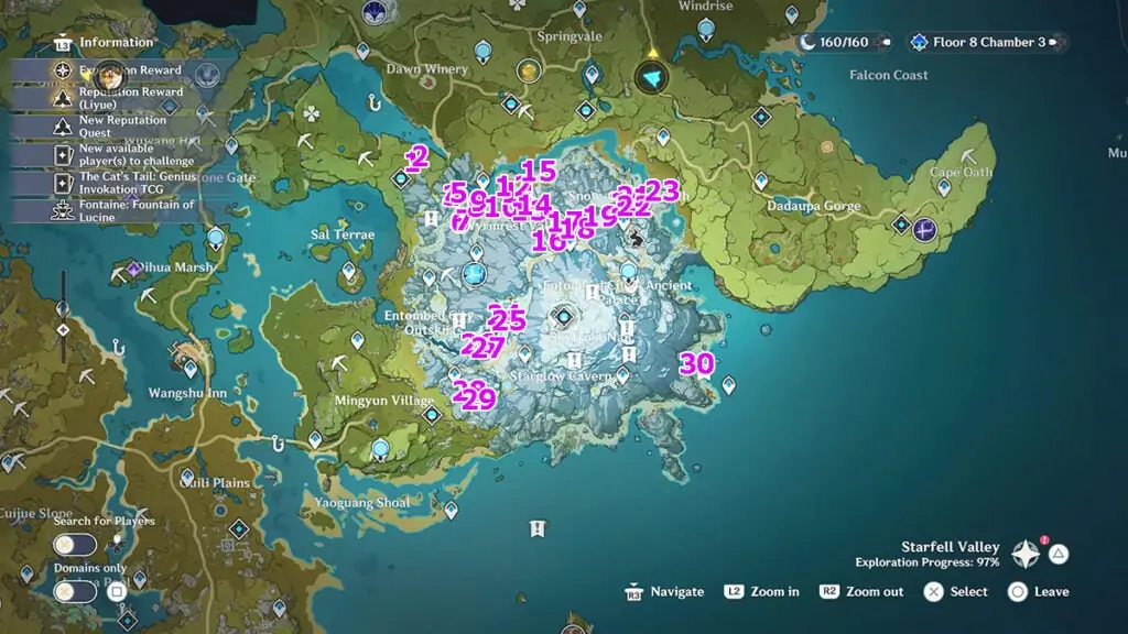 L'emplacement de tous les ennemis mentionnés dans Dragonspine.