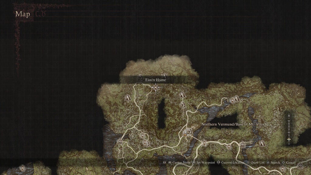 L'emplacement de la maison d'Eini dans Dragon's Dogma 2.